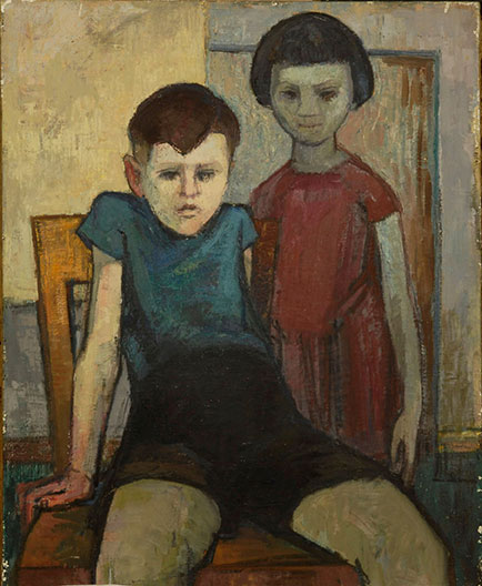 Werner Wischniowski: Im Kindergarten, 1957, Öl/Leinwand, 80 x 64,7 cm, Inv.-Nr. A 0374, Rechte: Kristine Wischniowski-Helas